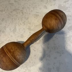 Antique Wood Dumbbell Antique Hand Weight