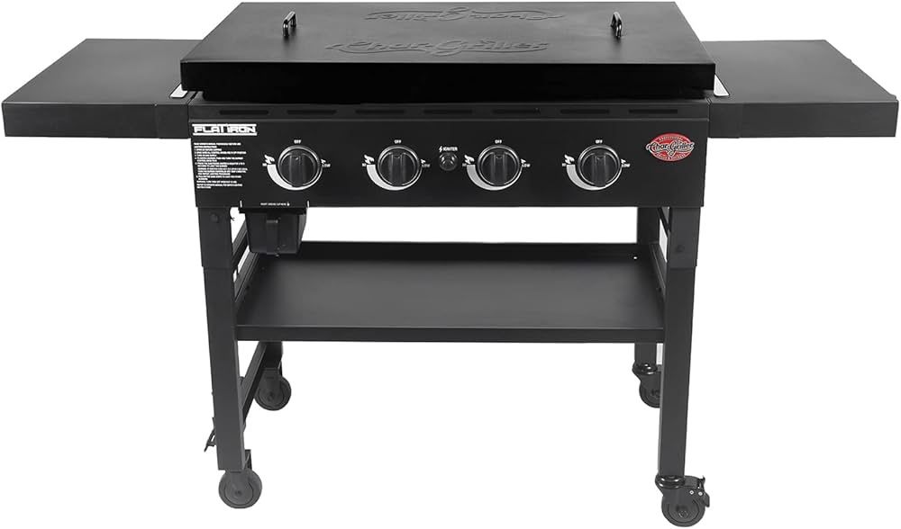 Char-Griller Professional 36’ Flat top Grill with tank, cover, and many accessories