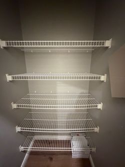 White Wire Wall-Mounted Shelving System