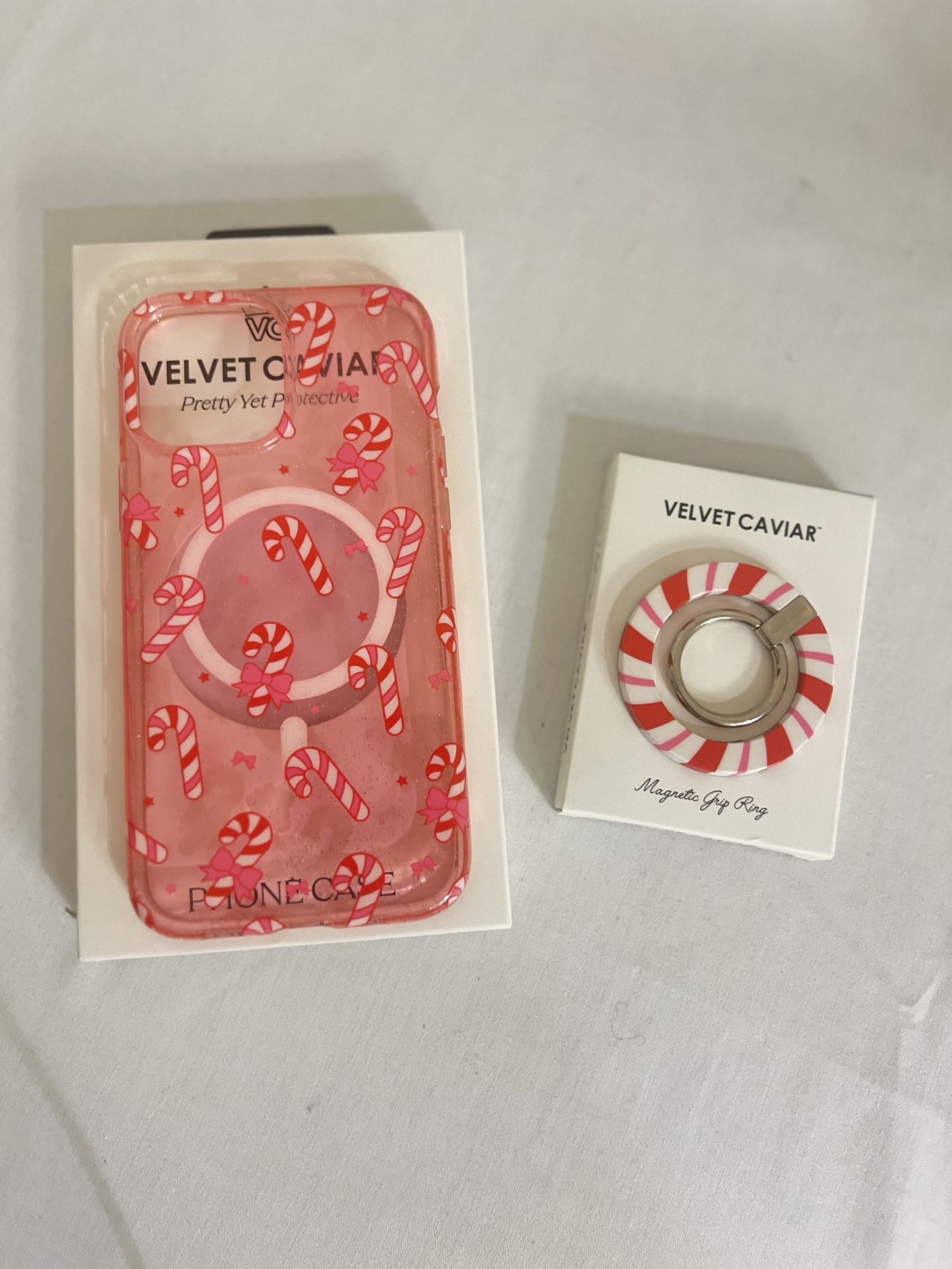 Velvet Caviar Candy Cane Case + Grip Ring (iPhone 13 Pro Max)