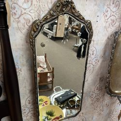 Antique Nurre Maestro Etched Mirror