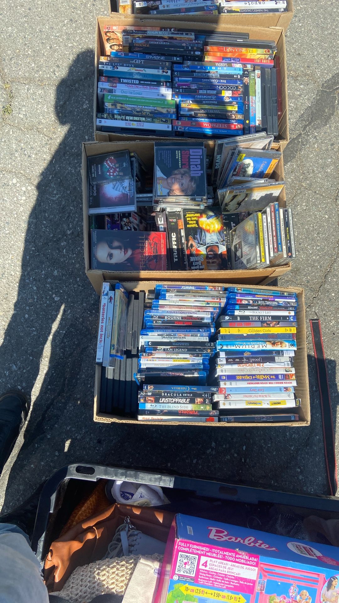 6 Boxes Of Of Media (blue Ray , DVD , Cassette, CDs