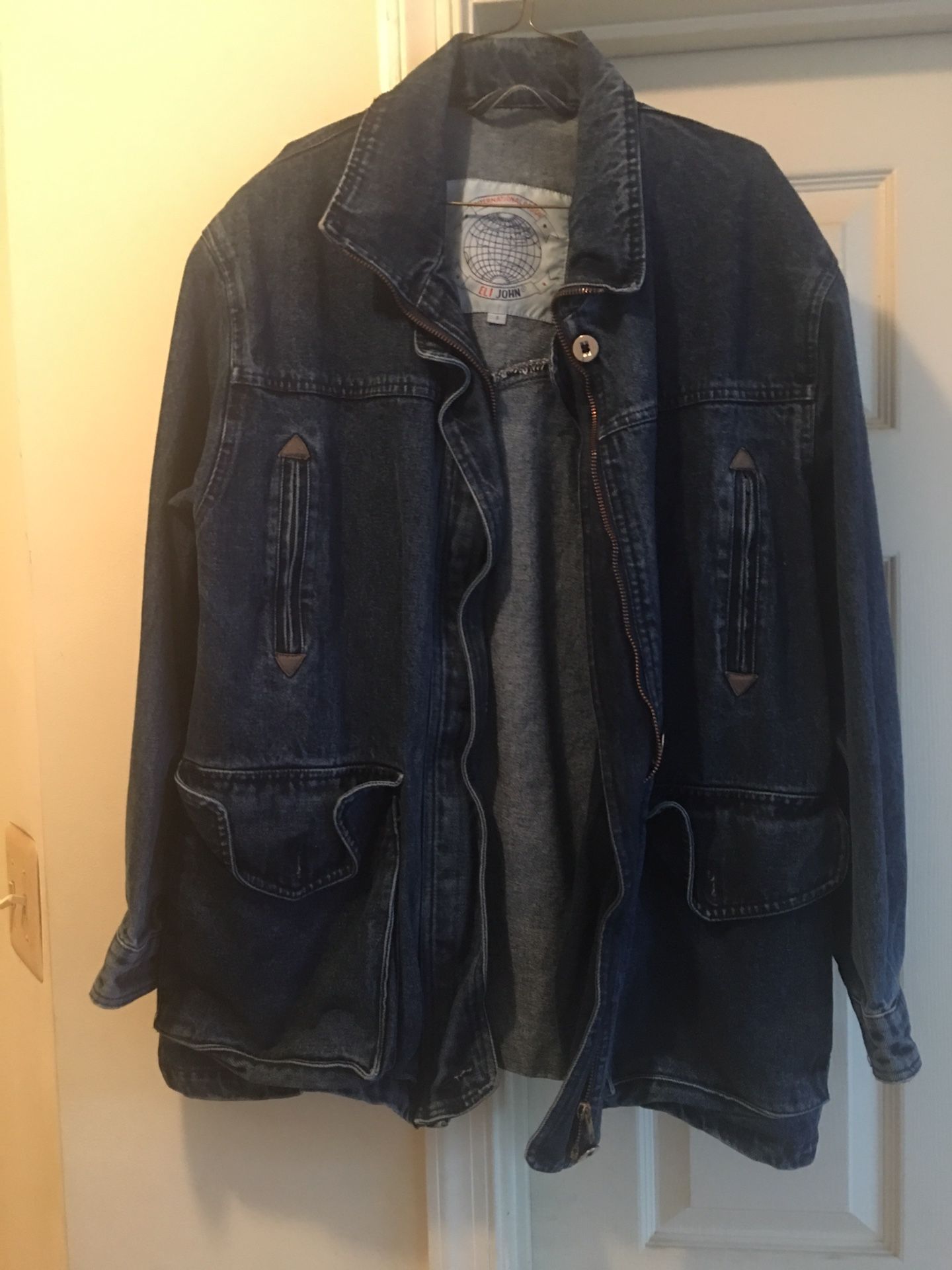 Mid length denim jacket