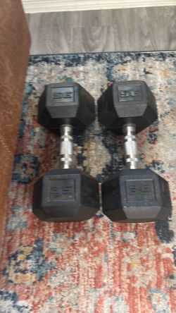 Pair of hex 35 pound dumbbells