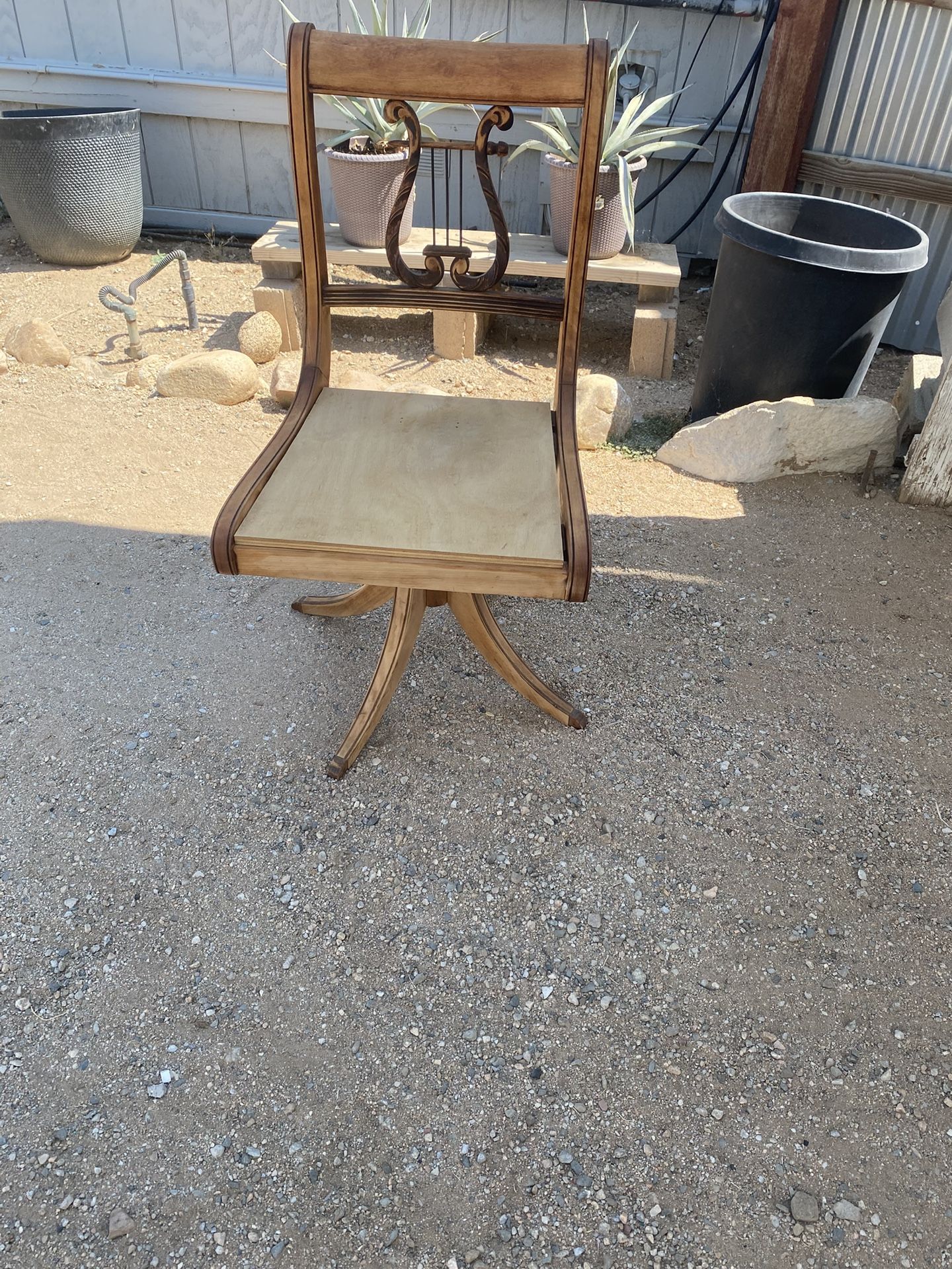 Duncan Phyfe Rare Harp Back Desk/Music Swivel Chair