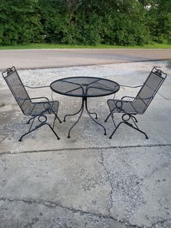 3-Piece Wrought Iron Patio Table And Chairs Set