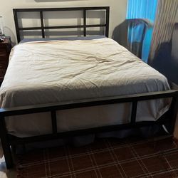 Queen-sized Metal (pewter) Bed Frame