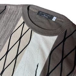 Vintage Mens Protege Collection Crewneck Sweater XL Tall 3D Knit 100% Acrylic