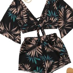 Tropical Print Short Set