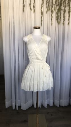 White Ruffle Wrap Dress Size S