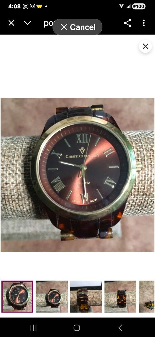 CHRISTIAN VAN SANT “CV3411” TORTOISE DESIGN WATCH