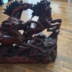 Resin Statue Running Horses
