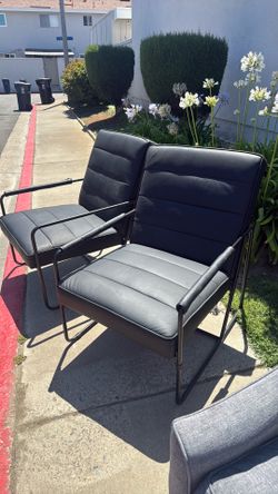 Black leather office- 2 chairs