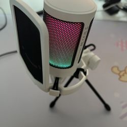 FIFINE AmpliGame USB Microphone, PC Gaming Recording Desktop Laptop Mic, RGB Streaming Podcasting Co