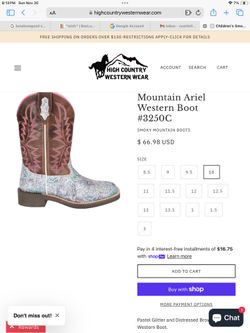 Western/cowgirl Girls Boots