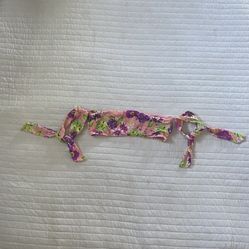 Off The Shoulder Bikini Top Floral Strapless Side Bows Tropical VS Chic Summer