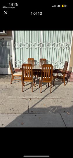 Vintage MCM Walnut Dining Table Set