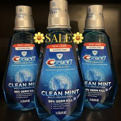 NOW $11.99 ➡️ (PACK OF 3) CREST MOUTHWASH 33.8 OZ