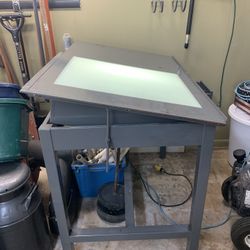 Industrial Bottom Lighted Drawing/Drafting Table