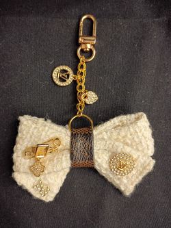 Luxury Custom Tweed Bow Keychain 