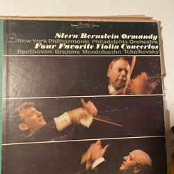 STERN / BERNSTEIN / ORMANDY  3 LP SET " FOUR  FAVORITE  VIOLIN  CONCERTOS"