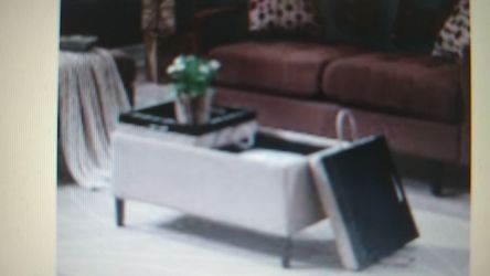 Convenience Concepts Designs4Comfort Magnolia Storage Ottoman with Trays