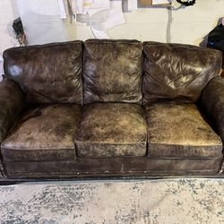 Rustic Leather Couch. 