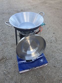 4pc set base quemador disco cazo acero inoxidable
