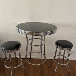 Round Table With 2 Matching Stool