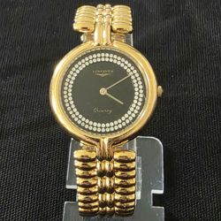 Rodolphe By Longines Crystal 7J Gold Tone Quartz 32mm Watch 649549 Swiss Works