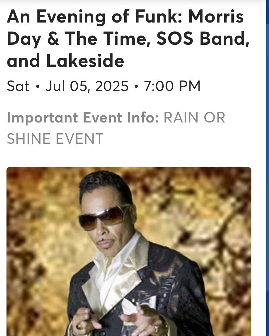Concert Ticket Morris Day & Time, SOS Band, Lakeside (Premium Front Table Seat - Jul 05)