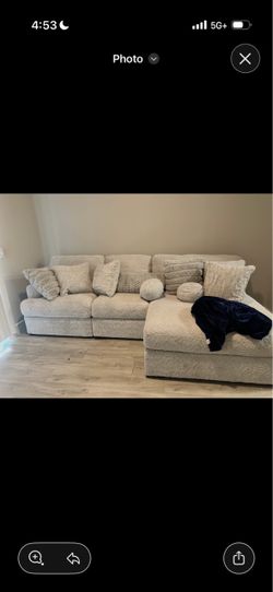 Light Gray Fabric Sectional Sofa with Chaise