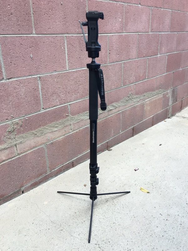Manfrotto 682B Monopod with Tripod Base & Manfrotto 3265 Quick Release Pistol Grip Head