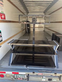Tv stand with glass shelves