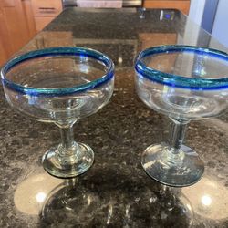 2 Heavy Margarita Glasses