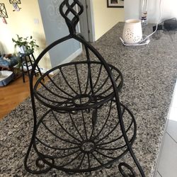 Two Tier Wrought Iron Fruit Stand