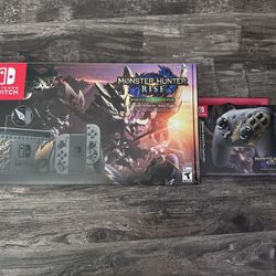 Nintendo Switch Monster Hunter Rise Deluxe Edition With Controller. (no Game)