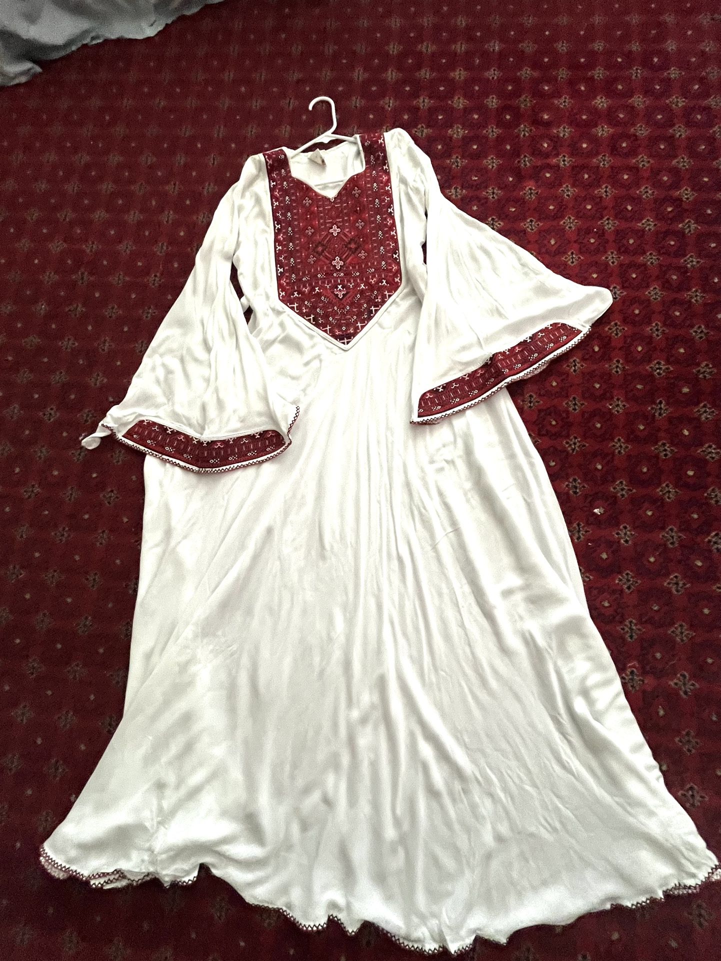 Simple White Beautiful Afghan Dress