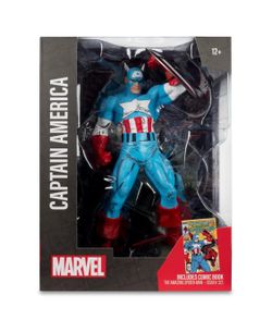 McFarlane Toys - Marvel Captain America 1:6th Scale Posed Figure with Scene & Comic (The Amazing Spider-Man #323)