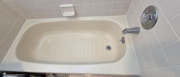 Bathroom Shower steel tub 60"x29" with Tub Facuet and Spout & Drain