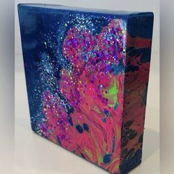 Fine Original Art Canvas Painting Mix Medium Oil Acrylic Glitter Abstract Modern