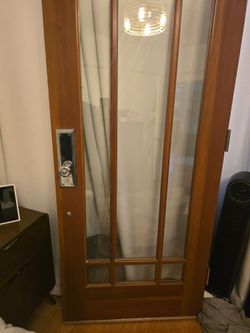 Solid wood and glass door