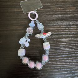 Sanrio Angel Beaded Cell Phone Chain Wristband Lanyard Keychain 