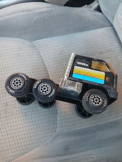 Vintage 1980s Tonka Semi Truck Cab – Black with Stripes – No Trailer