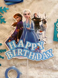 Frozen-Themed Birthday Banner & Cake Toppers