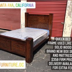 Queen Size Bed With New Mattress