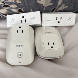 Lot of 4 Belkin WeMo Smart Plugs – (2) Mini F7C063 + (2) Wi-Fi Switch F7C027 – Works with Alexa & Google Home