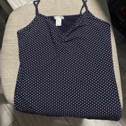 Bozzolo Navy Polka Dot Tank Top Medium