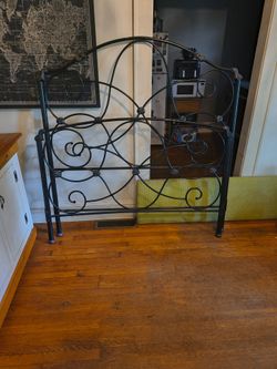 Vintage french black metal bed frame