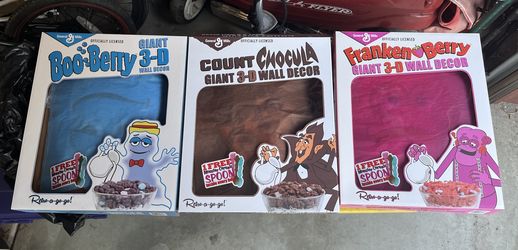 Retro A Go Go Boo Berry Frankenberry Count Chocula Wall Decor